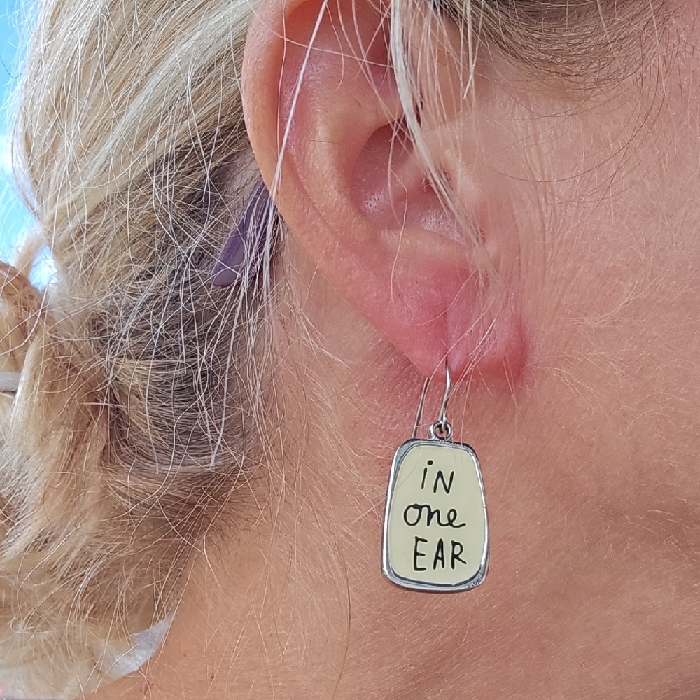 Hallmark Silver and Cream Earrings - Picture 4 of 5